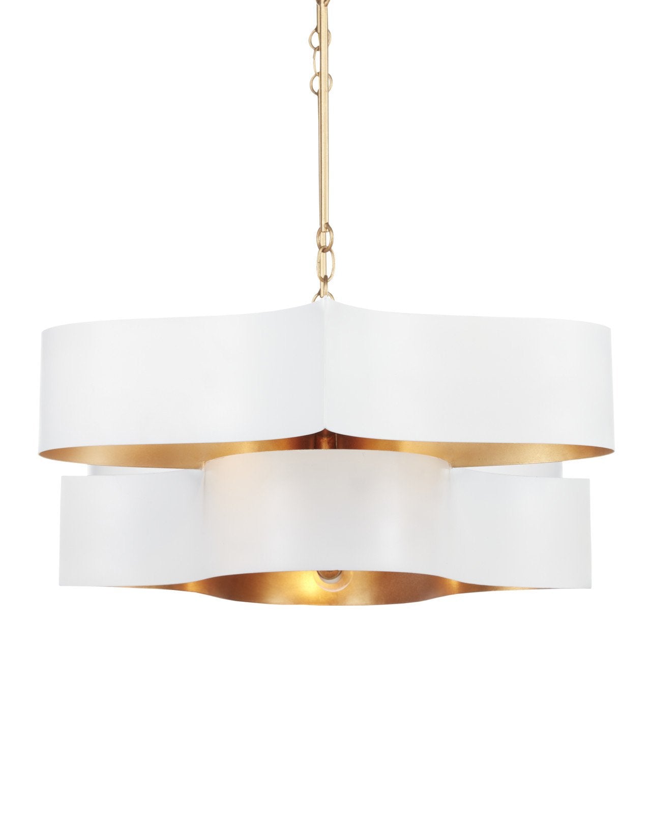 Grand Lotus White Oval Chandelier